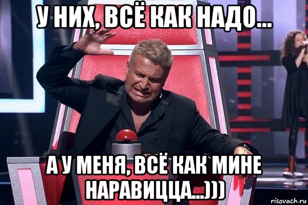 у них, всё как надо... а у меня, всё как мине наравицца...))), Мем   Отчаянный Агутин