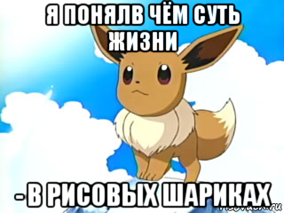 я понялв чём суть жизни - в рисовых шариках