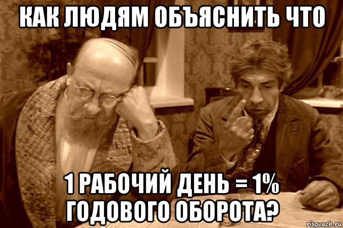 как людям объяснить что 1 рабочий день = 1% годового оборота?