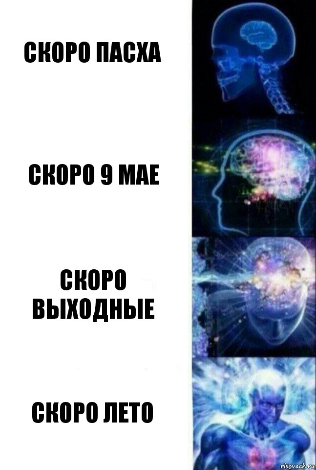 скоро пасха скоро 9 мае скоро выходные скоро лето, Комикс  Сверхразум