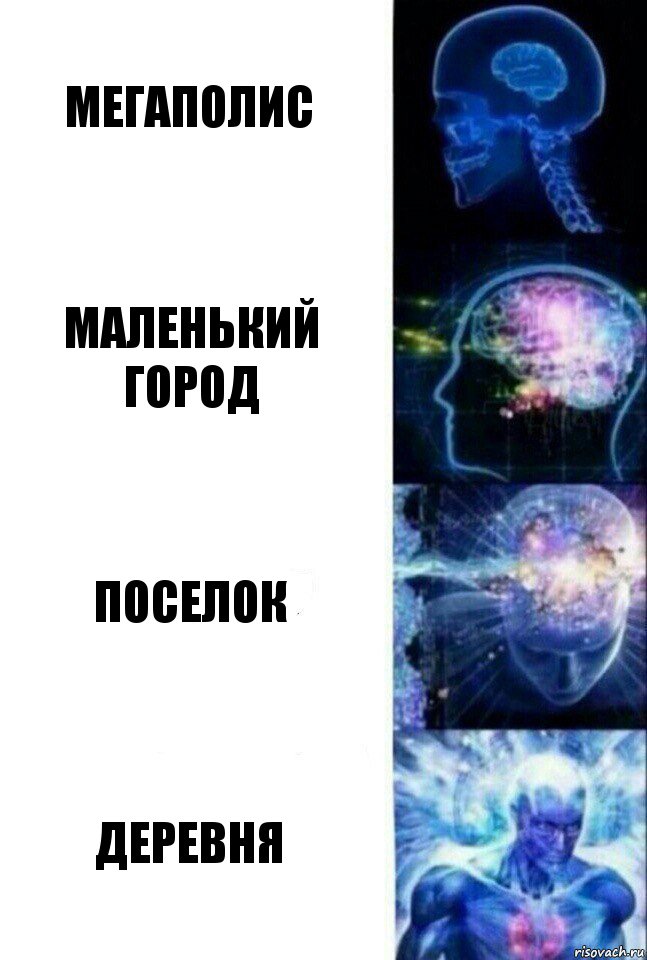 Мегаполис Маленький город Поселок Деревня, Комикс  Сверхразум