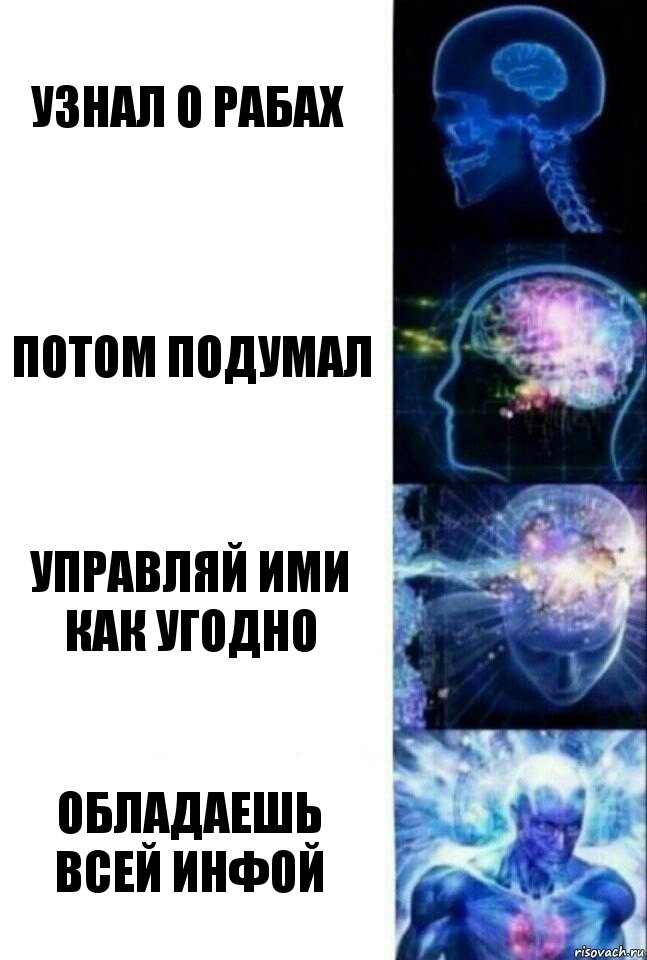 узнал о рабах Потом подумал управляй ими как угодно Обладаешь всей инфой, Комикс  Сверхразум