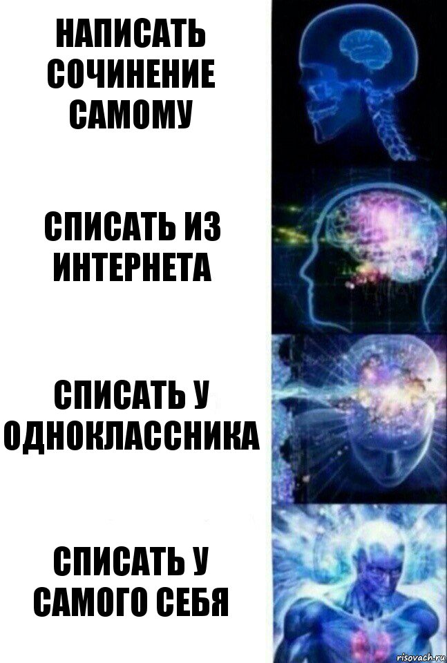 написать сочинение самому списать из интернета списать у одноклассника списать у самого себя, Комикс  Сверхразум