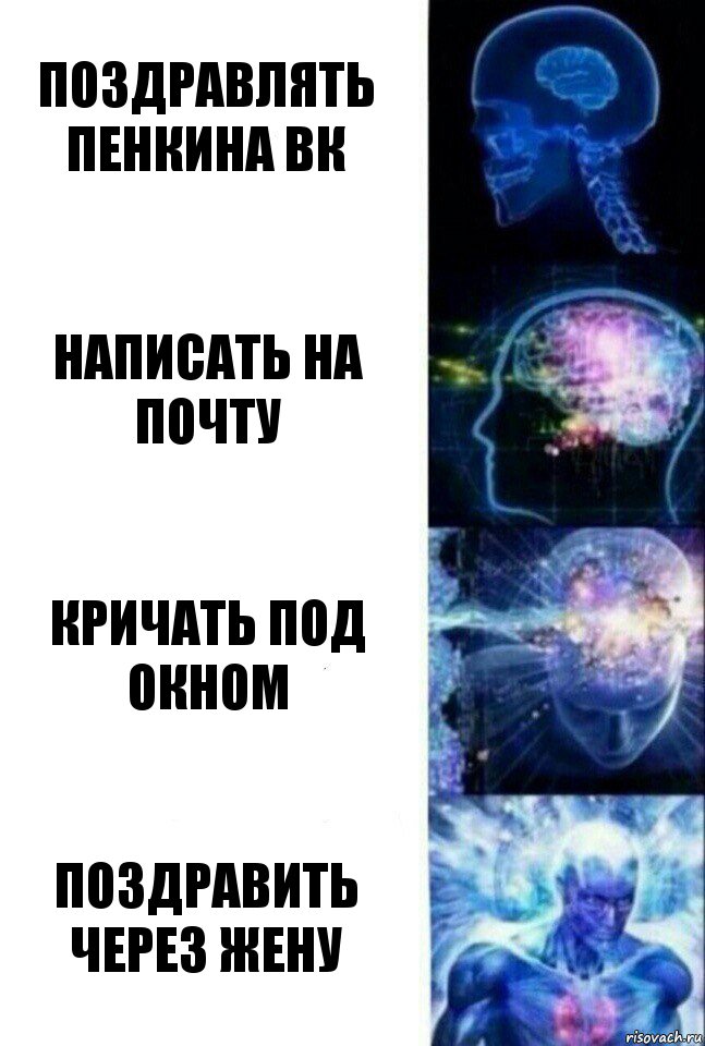 Поздравлять Пенкина вк Написать на почту Кричать под окном Поздравить через жену, Комикс  Сверхразум