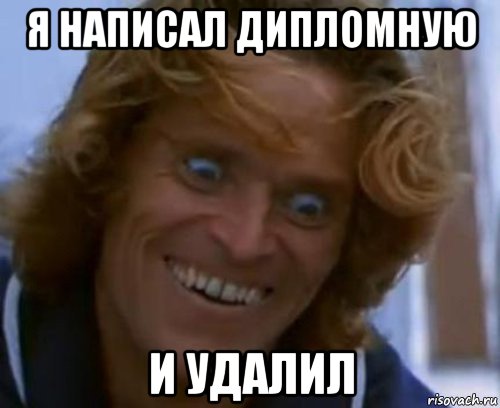 я написал дипломную и удалил