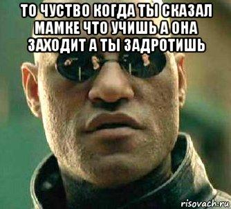 то чуство когда ты сказал мамке что учишь а она заходит а ты задротишь , Мем  а что если я скажу тебе