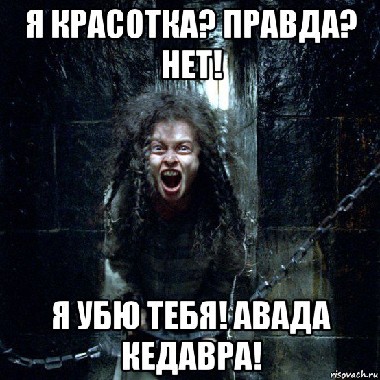 я красотка? правда? нет! я убю тебя! авада кедавра!