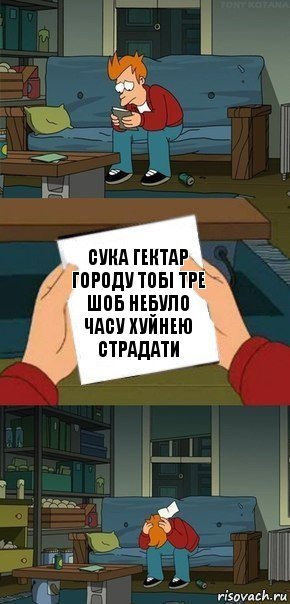 сука гектар городу тобі тре шоб небуло часу хуйнею страдати, Комикс  Фрай с запиской