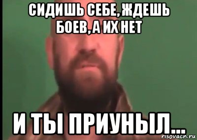 сидишь себе, ждешь боев, а их нет и ты приуныл...