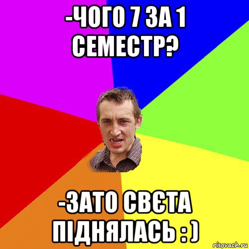 -чого 7 за 1 семестр? -зато свєта піднялась : ), Мем Чоткий паца