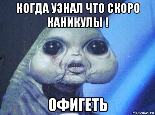 когда узнал что скоро каникулы ! офигеть