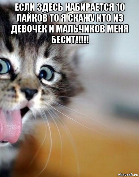 если здесь набирается 10 лайков то я скажу кто из девочек и мальчиков меня бесит!!!!! 