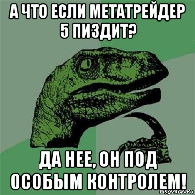 а что если метатрейдер 5 пиздит? да нее, он под особым контролем!, Мем Филосораптор