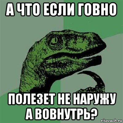 а что если говно полезет не наружу а вовнутрь?, Мем Филосораптор