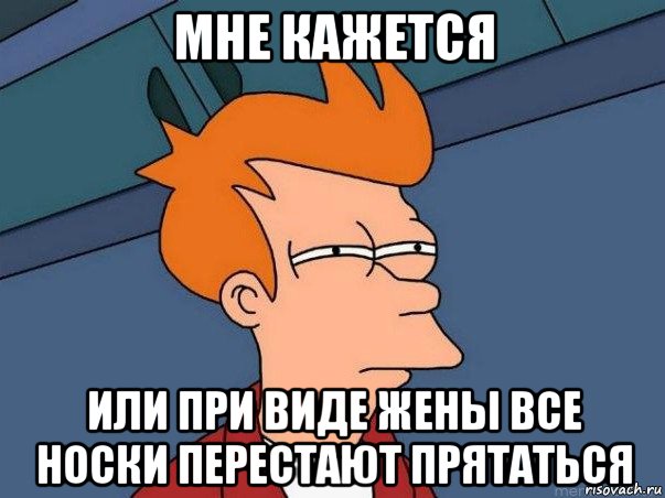 мне кажется или при виде жены все носки перестают прятаться, Мем  Фрай (мне кажется или)