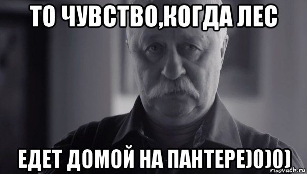 то чувство,когда лес едет домой на пантере)0)0), Мем Не огорчай Леонида Аркадьевича