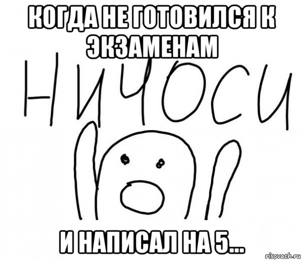 когда не готовился к экзаменам и написал на 5..., Мем  Ничоси