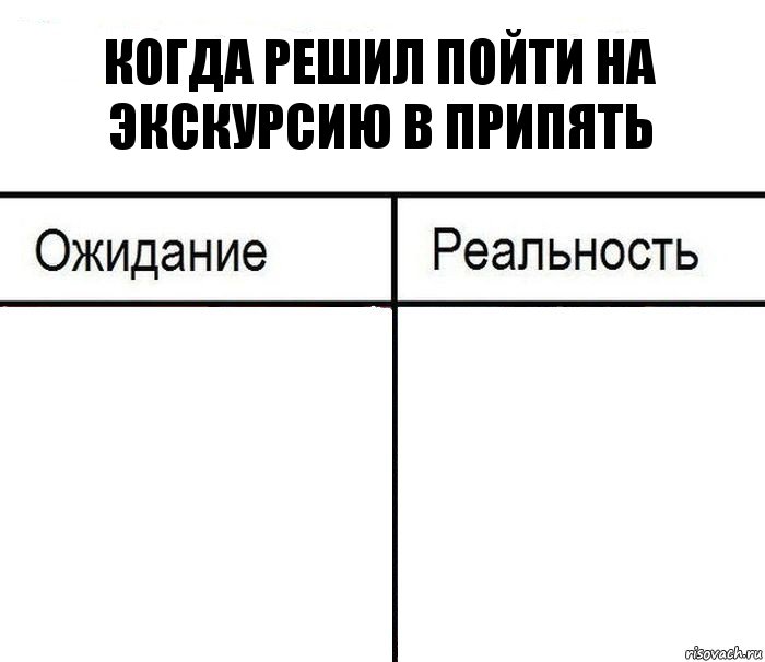 Когда решил пойти на экскурсию в Припять  , Комикс  Ожидание - реальность