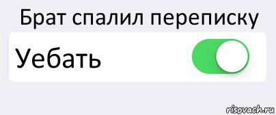 Брат спалил переписку Уебать , Комикс Переключатель