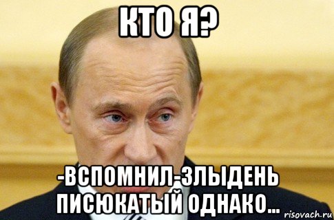 кто я? -вспомнил-злыдень писюкатый однако..., Мем путин