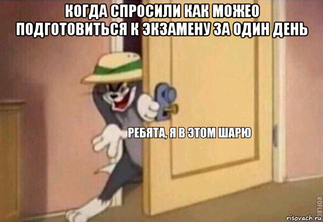 когда спросили как можео подготовиться к экзамену за один день , Мем    Ребята я в этом шарю