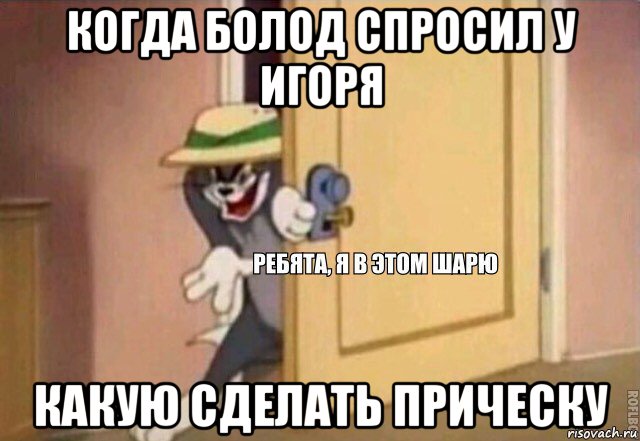 когда болод спросил у игоря какую сделать прическу, Мем    Ребята я в этом шарю