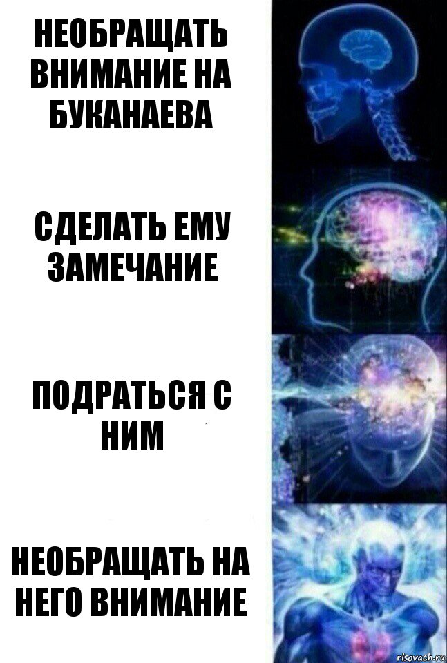 Необращать внимание на Буканаева Сделать ему замечание подраться с ним Необращать на него внимание, Комикс  Сверхразум