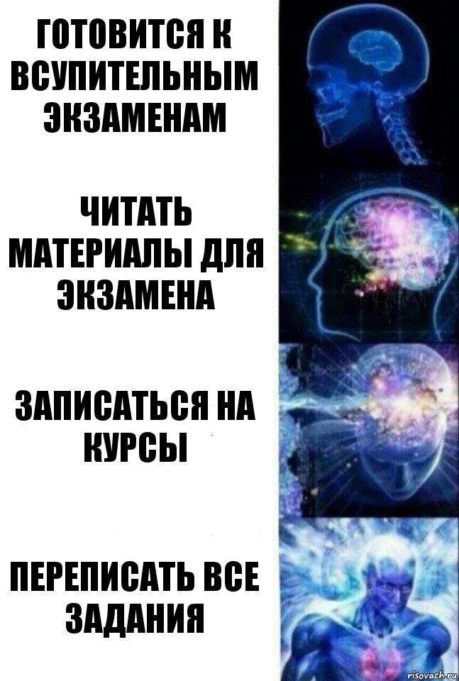 Готовится к всупительным экзаменам Читать материалы для экзамена Записаться на курсы Переписать все задания, Комикс  Сверхразум