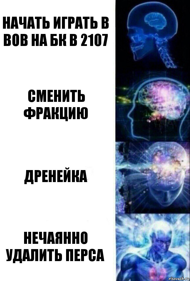 начать играть в вов на бк в 2107 сменить фракцию дренейка нечаянно удалить перса, Комикс  Сверхразум