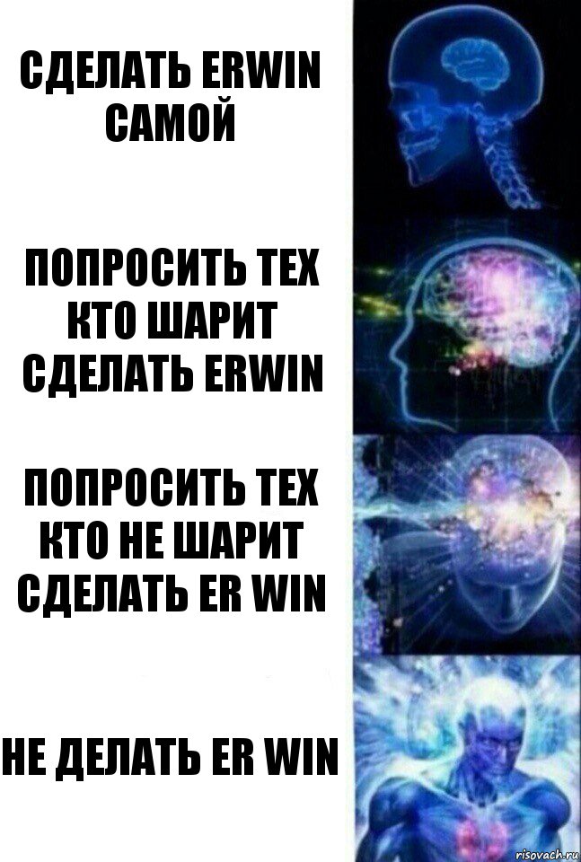 сделать erwin самой попросить тех кто шарит сделать erwin попросить тех кто не шарит сделать er win не делать er win, Комикс  Сверхразум