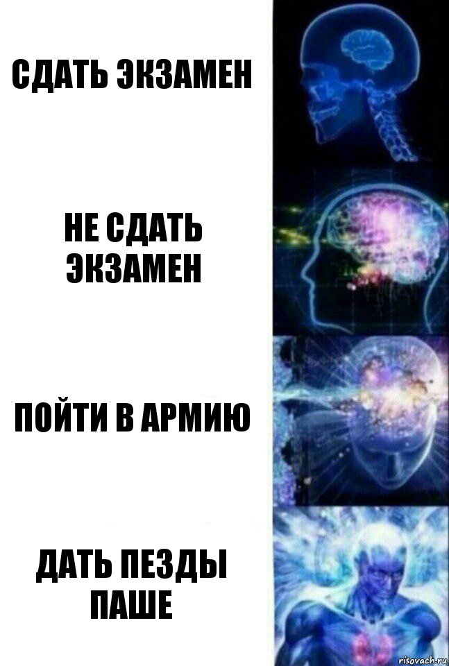 сдать экзамен не сдать экзамен пойти в армию дать пезды паше, Комикс  Сверхразум