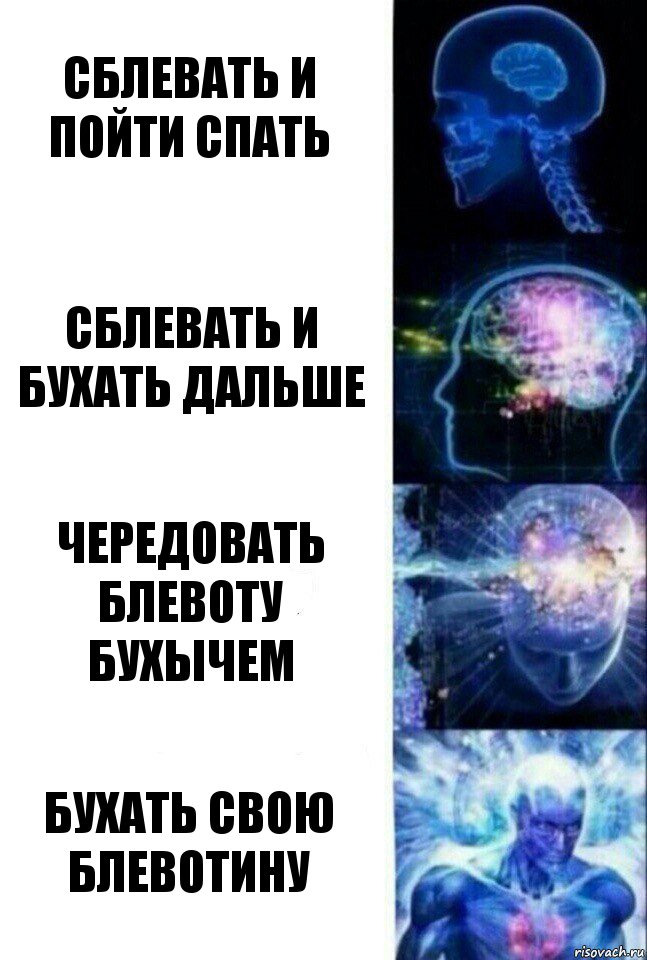 Сблевать и пойти спать Сблевать и бухать дальше Чередовать блевоту бухычем Бухать свою блевотину, Комикс  Сверхразум