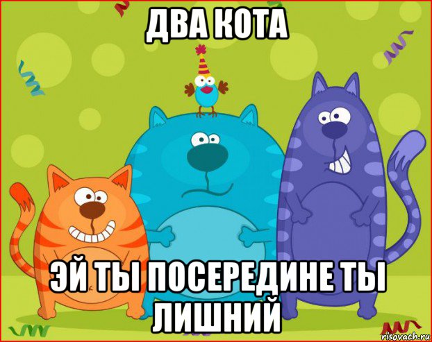 два кота эй ты посередине ты лишний