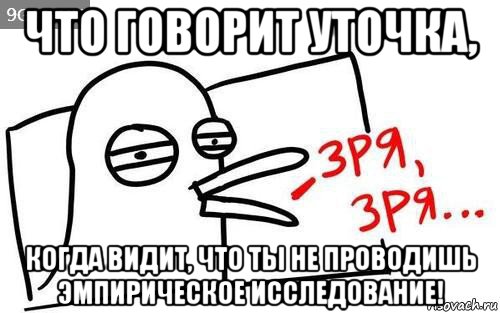 что говорит уточка, когда видит, что ты не проводишь эмпирическое исследование!