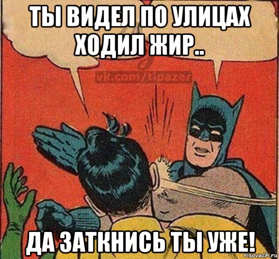 ты видел по улицах ходил жир.. да заткнись ты уже!