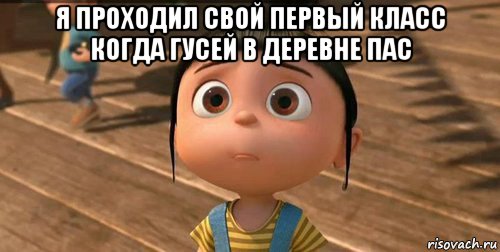 я проходил свой первый класс когда гусей в деревне пас , Мем    Агнес Грю