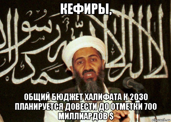 кефиры, общий бюджет халифата к 2030 планируется довести до отметки 700 миллиардов $