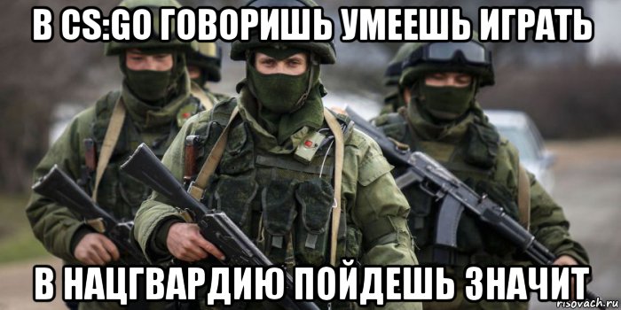 в cs:go говоришь умеешь играть в нацгвардию пойдешь значит