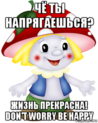 чё ты напрягаешься? жизнь прекрасна! don't worry be happy, Мем Боровичок