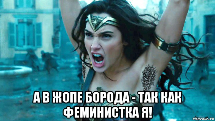  а в жопе борода - так как феминистка я!, Мем Чудо-женщина