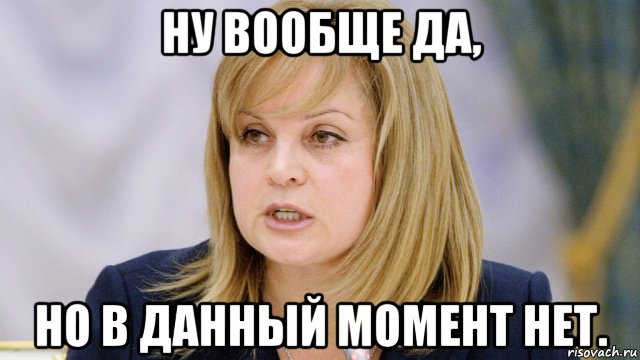 ну вообще да, но в данный момент нет., Мем Элла Памфилова