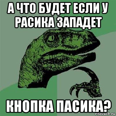 а что будет если у расика западет кнопка пасика?, Мем Филосораптор