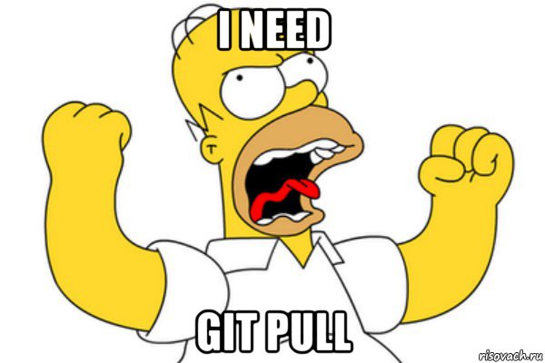 i need git pull, Мем Разъяренный Гомер