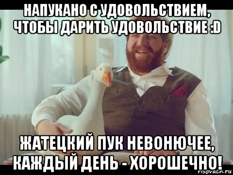 напукано с удовольствием, чтобы дарить удовольствие :d жатецкий пук невонючее, каждый день - хорошечно!, Мем Хорошечно
