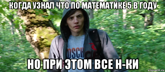 когда узнал что по математике 5 в году но при этом все н-ки