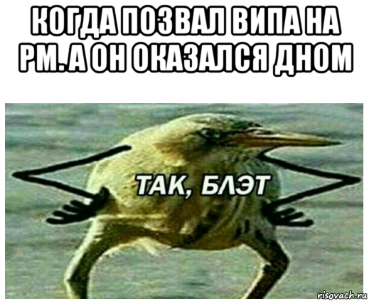 когда позвал випа на рм. а он оказался дном 