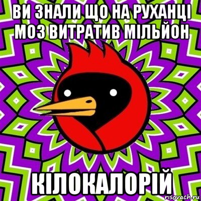 ви знали що на руханці моз витратив мільйон кілокалорій, Мем Омская птица