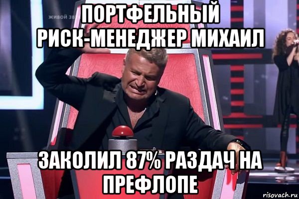 портфельный риск-менеджер михаил заколил 87% раздач на префлопе, Мем   Отчаянный Агутин