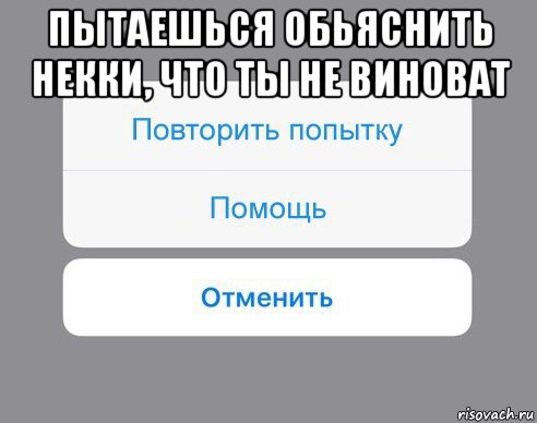 пытаешься обьяснить некки, что ты не виноват , Мем Отменить Помощь Повторить попытку