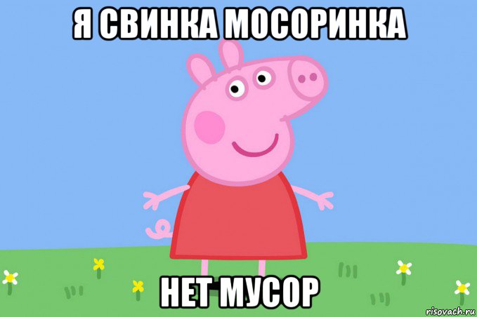 я свинка мосоринка нет мусор, Мем Пеппа